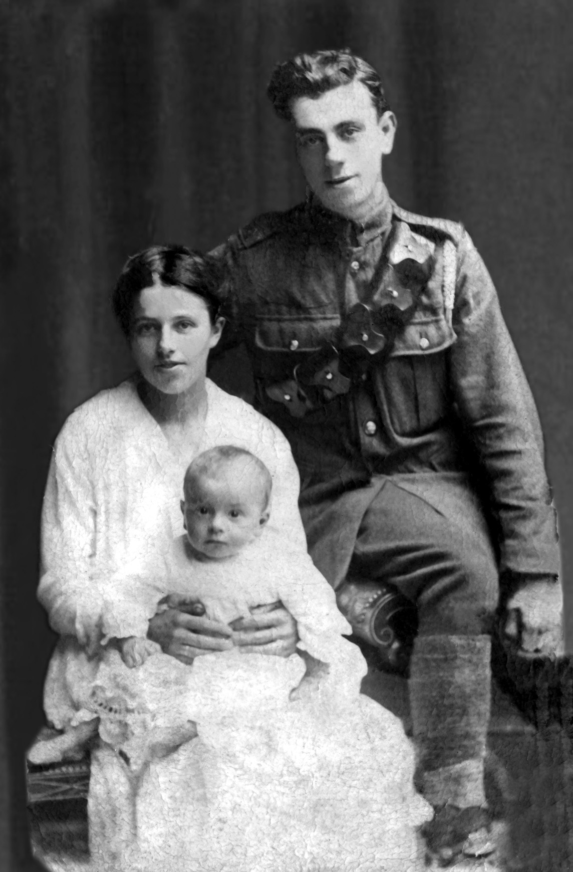 Amy and George with their son (circa 1917)