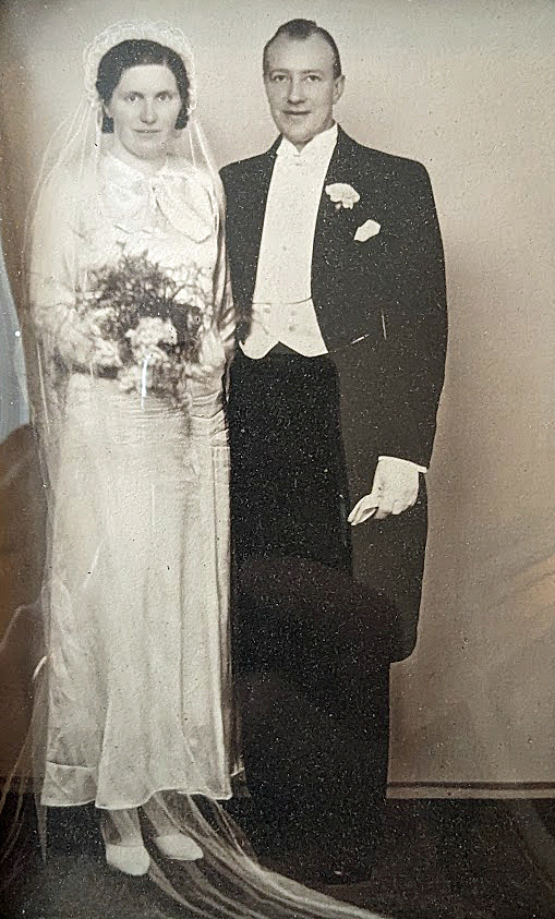 Olga and Hans on their Wedding Day (1940)